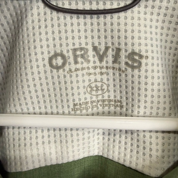 Orvis Men's Short Sleeve Button Down Shirt Green‎ Lightweight Outdoor Fishing XL - Picture 2 of 4